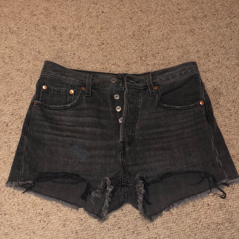 Grey High Waisted 501 Jean Shorts